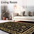 thumbnail image 2 of ODIKA 4'x6' Machine Washable Non-Slip Area Rug, Blossom Symphony Handsome Treasure Heirloom High Traffic Rug, Black, 567184, 2 of 7