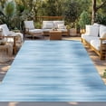thumbnail image 2 of Light Blue Outdoor Rug for Patio/Deck/Porch, Non-Slip Large Area Rug 4 x 6 Ft, Modern Abstract Art Ombre Striped Indoor Outdoor Rugs Washable Area Rugs, Reversible Camping Rug Carpet Runner, 2 of 8