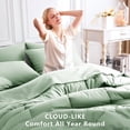 thumbnail image 4 of Queen Comforter Set, Navy 7 Pieces Bed in a Bag All Season Bedding, with Stitch Quilted Comforter Flat Sheet Fitted Sheet Pillowcases, 4 of 9