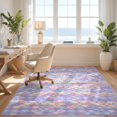 thumbnail image 3 of Design&I 8'x10' Washable Area Rug Mermaid Aesthetic Sparkle Border Kawaii Scale Cute Starfish Purple Flowing for King Size Bedroom, Under Bed, Sleek Flatweave Pet Friendly, 3 of 7