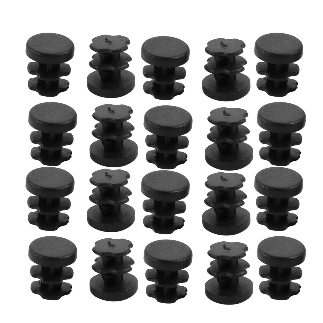 20pcs 10mm Black Round Plastic Plug Chair Table Stool Leg Cap Cover