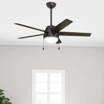 Restored Hunter Fan 52 inch Contemporary Premier Bronze Indoor Ceiling Fan with Light Kit and Pull Chain (Refurbished)