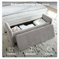 thumbnail image 4 of Pinmoco 44" Upholstered Storage Bench, Wood Frame Entryway Bench with Storage for Bedroom & Living Room, Corduroy Gray, 4 of 8