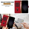 thumbnail image 4 of Compatible with Xiaomi Redmi Note 13 Pro 5G Leather Case Triangle Splicing Wallet Stand Shockproof Mobile Phone Protective Case Red, 4 of 5