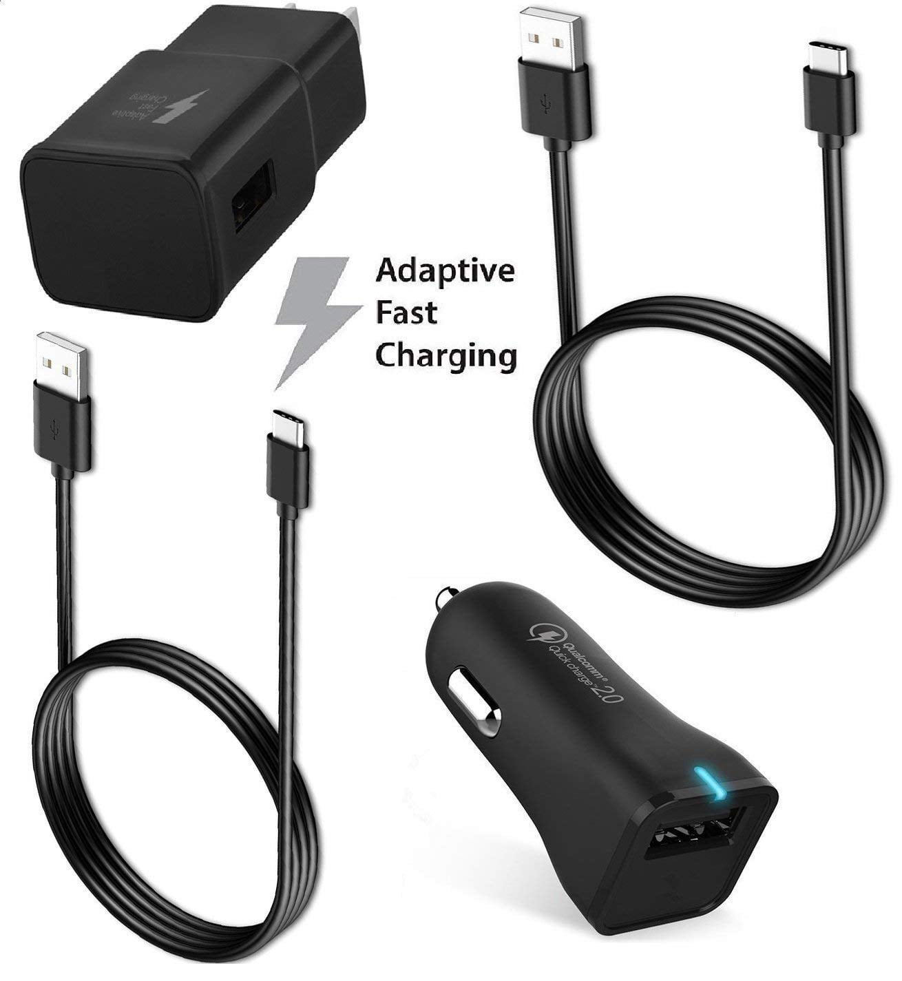 Charging 3A Fast Charge Quick Charger Type C Cord Compatible with Samsung Galaxy S9 S8 Plus S10 Note 10 9 8 Sony XZ LG V20 / G5 / G6 and More 4-Pack 6ft USB Type C Cable, 