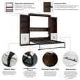 thumbnail image 6 of ANPOO Queen Size Murphy Bed with 2 LED Lights, Power Outlet, 2 Storage Units,  Farmhouse Wood Hidden Foldable Wall Bed Frame with Gas Struts, Storage Bed Cabinet for Bedroom, Space-Saving, 6 of 10