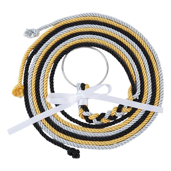 1pc Satin Ribbon & Polyester Cord Wrist Corsages for Wedding Party Decorations with Iron Linking Rings Goldenrod 200cm