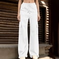 thumbnail image 5 of QQZ Flowy Wide Leg Cargo Joggers Pants For Women, Elastic Waist Drawstring Casual Track Pants, Daily Lounging Weekend Travel Outfits, 5 of 8
