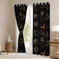 thumbnail image 3 of Homewish Sun and Moon Blackout Curtains, Black Gold Curtains Pack of 2 (42x84 Each), 3 of 5
