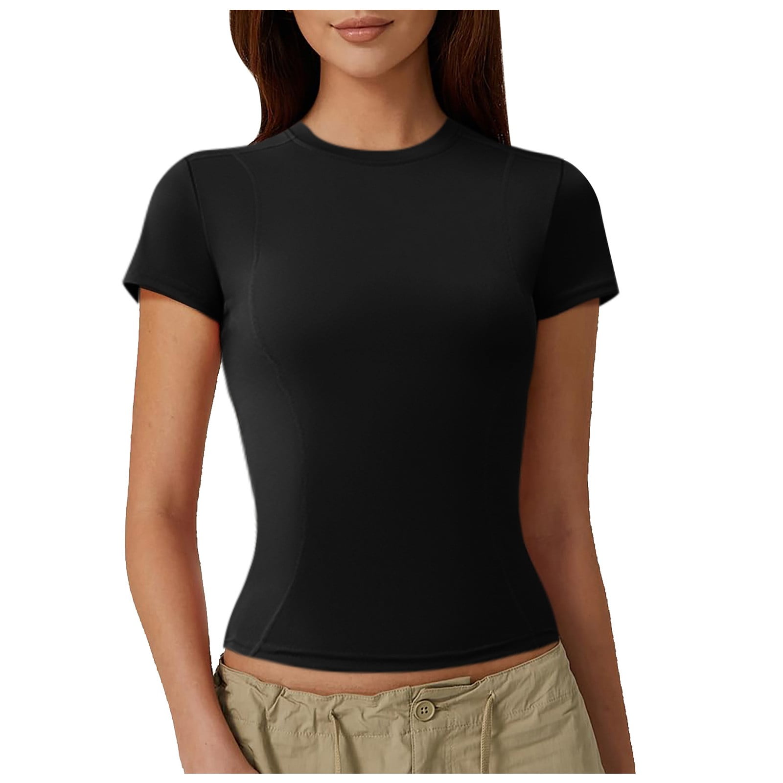 Clothing Short Sleeve Deep Plunge V Neck Top State Of Mind Check Short  Sleeve Shirt Postal Brown Thrills