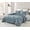 Dusty Blue, variant on Chezmoi Collection Natalia 3-Piece White Pom Pom Balls Fringe Pinch Pleat Microfiber Comforter Set, Queen Size