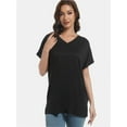 thumbnail image 5 of Women's Tshirts Casual V Neck Short Sleeve Loose Summer Tunic Tops, 5 of 6