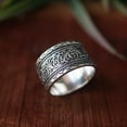 thumbnail image 3 of Wide Band Silver Ring, Filigree Silver Ring, Oxidized Silver Ring,925 Sterling Silver Ring, Thumb Ring, Statement Ring, Men's Signet Jewelry, 3 of 5