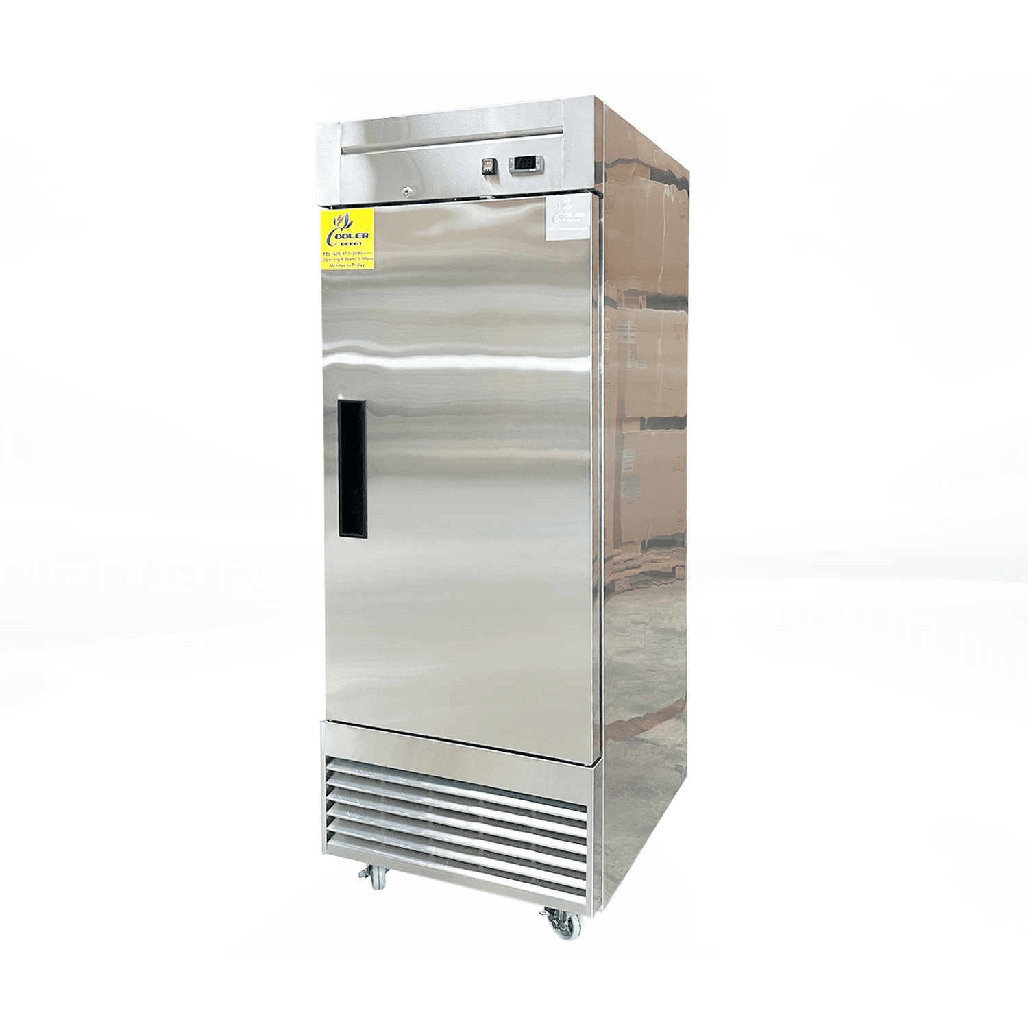 Cooler Depot  27 inch, 17.78Cu. Ft, Solid door Upright Reach-In Commercial Restaurant Freezer, Stainless Steel, NSF Certified.