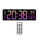 thumbnail image 1 of Reloj despertador de escritorio LED con control remoto y función de memoria, reloj digital de escritorio de 16 pulgadas Rosa, 1 of 9