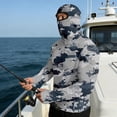 thumbnail image 4 of Havenx Upf 50+ Fishing Shirts for Men Camo Long Sleeve Shirt with Mask Hooded Uv Upf 50+ Hoodie Shirt Sun Protection Cooling Lightweight Outdoor Hiking Swim Blouses,Dark Gray XL, 4 of 6