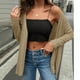 thumbnail image 5 of Sudaderas con capucha para mujer,Cárdigan informal de manga larga para mujer, corte holgado, cuello redondo, mezcla de poliéster y elastano, largo regular para uso diario, sopatenor, 5 of 8