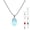 aquamarine blue, variant on Beautiful Stainless Steel Rope Chain with 22mm Austrian Crystal Teardrop– 19 ½ inches- Clear