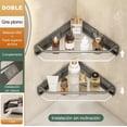 thumbnail image 3 of 2 Estante De Almacenamiento De Esquina Para Baño Y Jaboneras Modelo Gris, 3 of 4