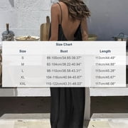 Horkkom Backless Dresses for Women Summer Beach Sleeveless Maxi Dresses Flowy Vacation Spaghetti Strap Dresses L