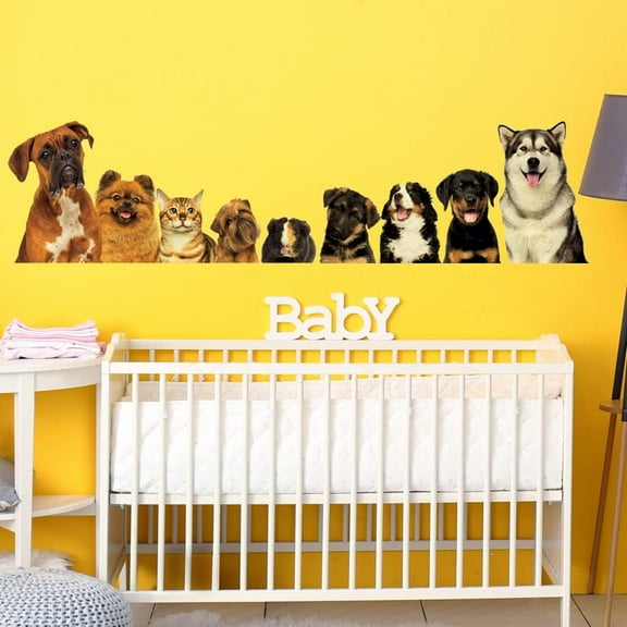 Dog Wall Stickers, 30×120cm Art Pet Decal Decor Vinyl Home Decoration Puppy Cats Living Room Painting Kitchen Pets Animals Stickers Design