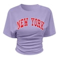 thumbnail image 4 of New York Graphic Tees for Women 2026 Summer Casual Short Sleeve Crewneck T Shirts, 4 of 4