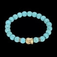 thumbnail image 2 of EOEMY Antique Silver Plated Bracelet Adjustable Size 8mm No Clasp L542-Lightblue&Amp;Gold, 2 of 7