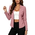 thumbnail image 2 of IUYRTFE Women's Long Sleeve Open Front Blazer with Lapel Collar Slim Fit Casual Work Jacket, 2 of 8