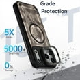 thumbnail image 3 of for iPhone 16 Pro Protective Rugged Case with Adjustable Camera Magnetic Kickstand, Luxury Shockproof Hybrid TPU + PC Ultra Slim Portable Phone Case Cover, Compatible with MagSafe, C, 3 of 5