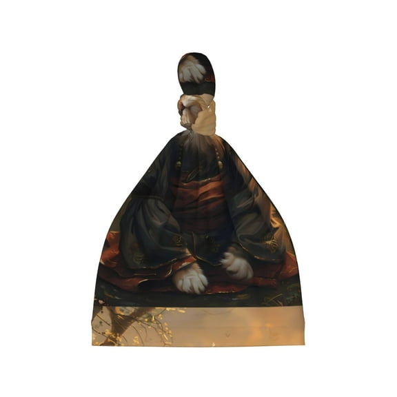 Balery Lakeside Flower Field Cat Pattern Baby Beanie, Knotted Baby Hat, Infant Hat, Newborn Beanie, Adjustable Beanie, Baby Cap, Newborn Headwear