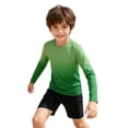 Boys Swim Shirt Unisex Kids Sun Swim Shirt Gradient Print Crew Neck ...