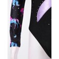 thumbnail image 6 of Alvivi Kids Girls Sequins Long Sleeve Leotard for Gymnastics Tumbling Dance Performance Competition Black&Purple 4, 6 of 7