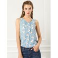 thumbnail image 2 of Blusa De Gasa Con Estampado Floral Sin Mangas Para Mujer, Blusas Informales Forradas Azul XS, 2 of 6