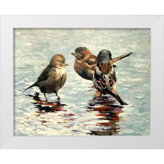 Pautov, Igor 14x12 White Modern Wood Framed Museum Art Print Titled - Three Friends