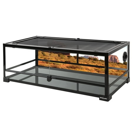 REPTI-ZOO Full Glass Reptile Terrarium, Front Opening Reptile Tank 36" x 18"x 12"