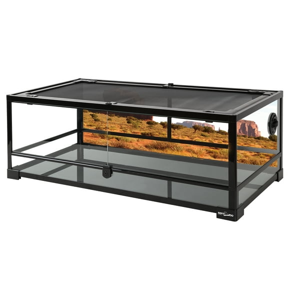 REPTI-ZOO Full Glass Reptile Terrarium, Front Opening Reptile Tank 36" x 18"x 12"