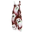 thumbnail image 2 of Halloween Jumpsuits for Women Spaghetti Strap Overalls Print Loose Sleeveless Linen Romper, 2 of 7
