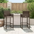 thumbnail image 3 of vidaXL Garden Bar Stool Brown PE rattan, powder-coated steel Standard, 3 of 10