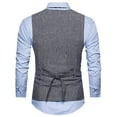 thumbnail image 4 of EQWLJWE Men Woolen Double-breasted Vest Suit Retro Business Waistcoat Men's Coat Jacket Holiday Clearance, 4 of 5