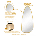 thumbnail image 6 of TEHOME Gold Asymmetrical Bathroom Mirror, 40x18 inches, Brushed Brass, Irregular Shape, 6 of 10