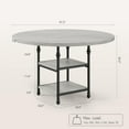 thumbnail image 2 of 47-Inch Round Dining Table for 4-6 People, Wooden Round Kitchen Table,3-Layer Modern Dinner Table with Storage Shelves & Roman Metal Legs for Dining Room, Living Room(Table Only), 2 of 8