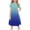 Blue, variant on Girls Gradient Ombre Color Short Sleeve Swing Dress, 200G Polyester Cotton-Like Stretch Jersey Round Neck Casual A-Line Summer Dress(Wine130)