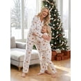 thumbnail image 6 of RUINIXCW Mommy and Me Matching Pajamas Gingerbread Man Long Sleeve Lapel Tops Pants, 6 of 8