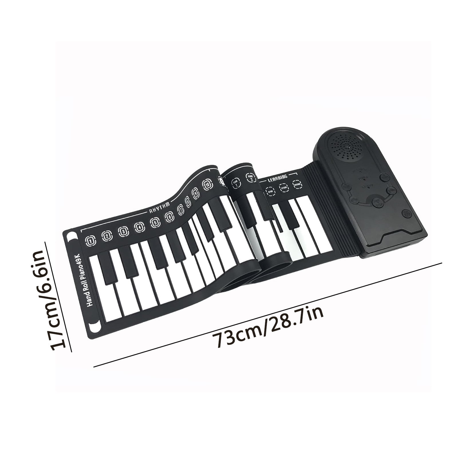 Roll Up Electronic Piano Keyboard 49 Keys Portable Foldable Music Keyboard with 16 Tones 10 Rhythms for Beginners Travel Practice