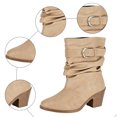 thumbnail image 7 of Pandaie Slouchy Ankle Boots for Womens Cowboy Pointed Toe Low Heel Buckle Strap Classic Cowgirl Fall Booties Size 6-9.5, 7 of 7
