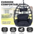 thumbnail image 5 of Egg Chair Outdoor with Stand, Indoor Wicker Hanging Egg Swing Chair with Cushion & Headrest, 350lbs Capacity for Patio, Bedroom, 5 of 9