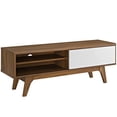 thumbnail image 5 of Modway Envision 48" Particleboard TV Stand for TVs up to 47" in Walnut/White, 5 of 8