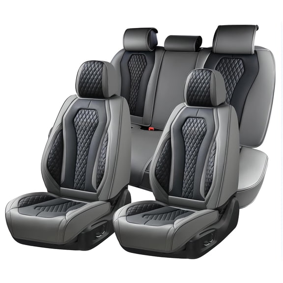 Auto Seat Cover 5 Seats for Chevrolet Tahoe 2011-2026,Waterproof Leather Car Seat Covers Front Seats Back Seat Covers,Seat Cover Car Seat Protector(Full Set,Gray&Black)