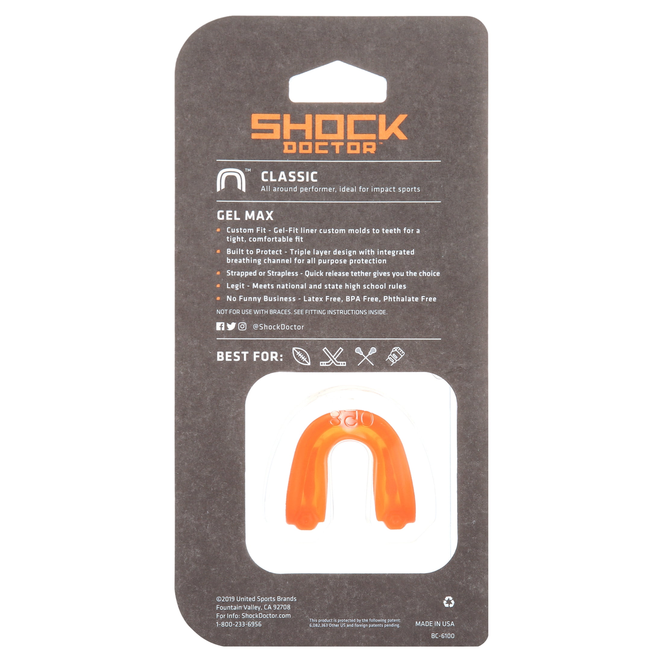 Shock Doctor Comfortable Sport Mouth Guards, Orange HSA/FSA Eligible -  Walmart.com