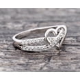 thumbnail image 3 of Blue Jewel 14K White Gold Plated Wedding Rings - 0.9 Ct Cut Round Cut Simulated Diamond Rings - Heart Shape Proposal Ring - Criss Cross Overlapped Diamond Ring for Women's - Valentine Gift, 3 of 9